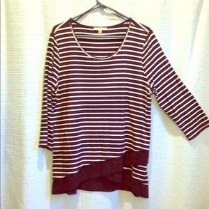 Maroon striped top